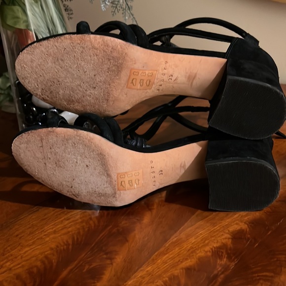 Sandro block heel strap sandal with zip up back 2inch heel - Picture 4 of 7